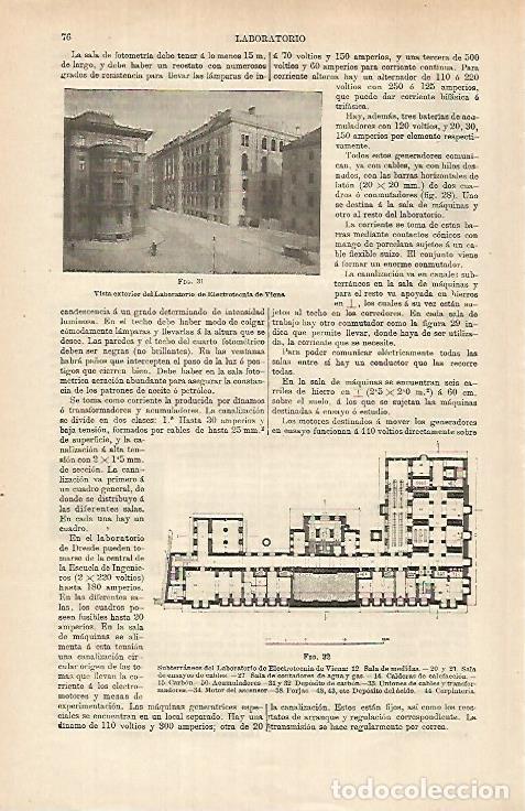 Otros art&iacute;culos de coleccionismo en papel: LAMINA ESPASA 26304: Laboratorio de Electrotecnica de Viena - Varios