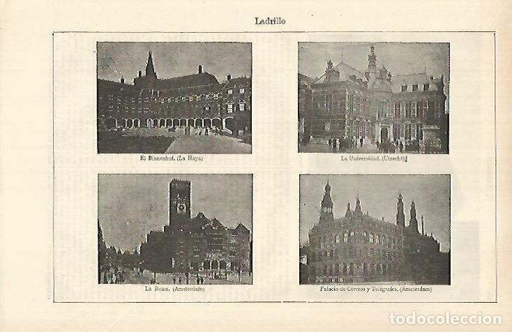 Otros art&iacute;culos de coleccionismo en papel: LAMINA ESPASA 26319: Edificios construidos en ladrillo - Varios