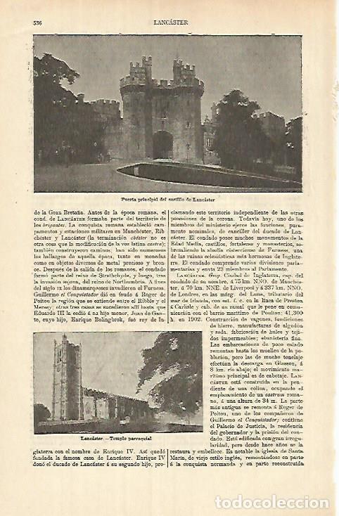 Otros art&iacute;culos de coleccionismo en papel: LAMINA ESPASA 26373: Castillo de Lancaster - Varios