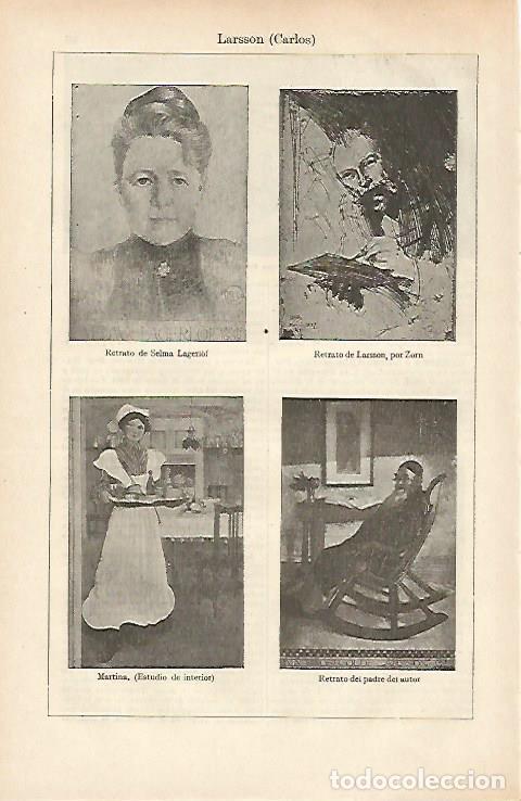 Otros art&iacute;culos de coleccionismo en papel: LAMINA ESPASA 26421: Retratos pintados por C. Larsson - Varios