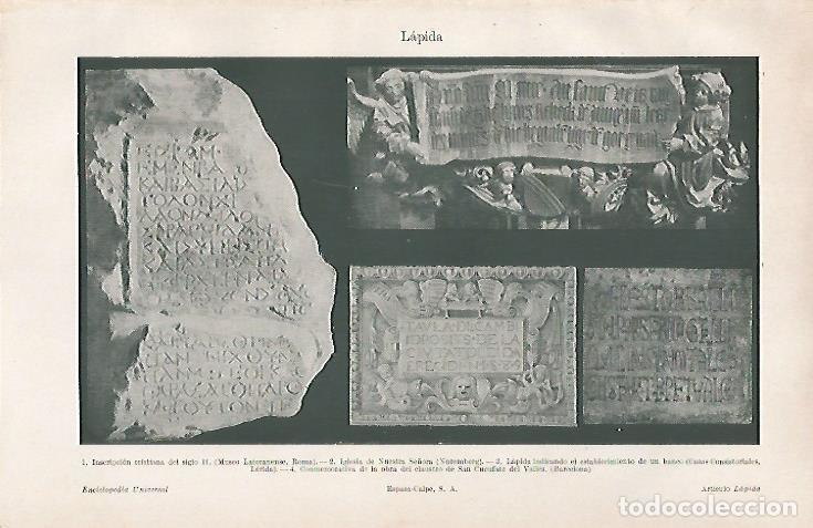 Otros art&iacute;culos de coleccionismo en papel: LAMINA ESPASA 26408: Lapida - Varios