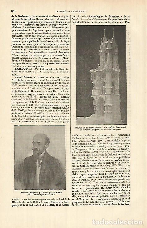 Otros art&iacute;culos de coleccionismo en papel: LAMINA ESPASA 26370: Modelo de la fachada de la Catedral de Cuenca - Varios