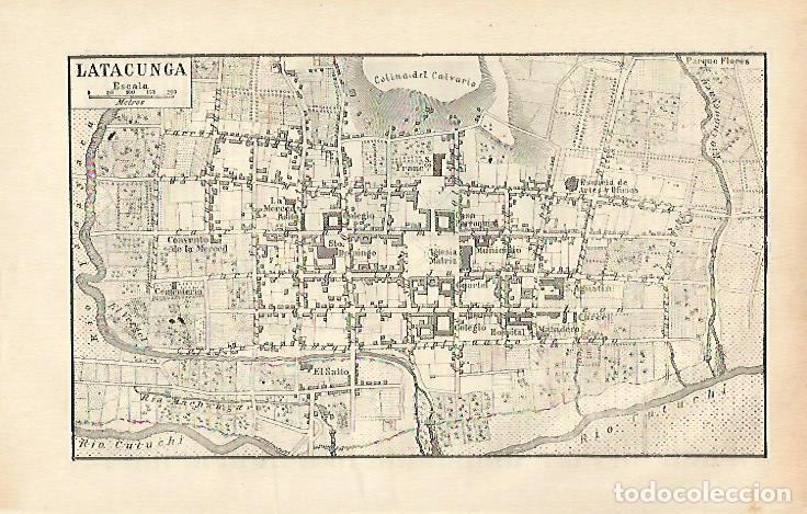 Otros art&iacute;culos de coleccionismo en papel: LAMINA ESPASA 26428: Plano de Latacunga - Varios