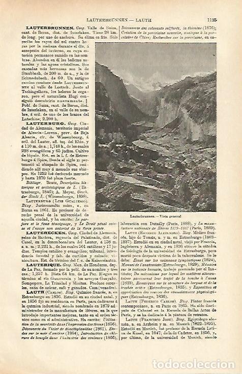 Otros art&iacute;culos de coleccionismo en papel: LAMINA ESPASA 26449: Vista de Lauterbrunnen Suiza - Varios