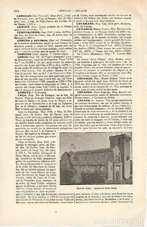 Otros art&iacute;culos de coleccionismo en papel: LAMINA ESPASA 26475: Iglesia de Santa Maria en Le&ccedil;a do Bailio - Varios