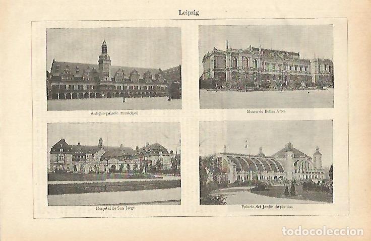 Otros art&iacute;culos de coleccionismo en papel: LAMINA ESPASA 26508: Palacio Museo Hoispital y Palacio del Jardin en Leipzig - Varios