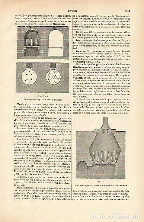 Otros art&iacute;culos de coleccionismo en papel: LAMINA ESPASA 26430: Horno para la fusion del laton - Varios