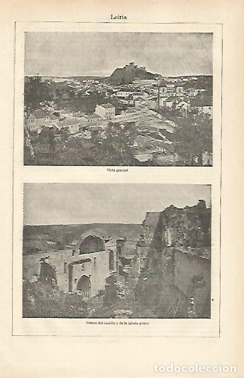 Otros art&iacute;culos de coleccionismo en papel: LAMINA ESPASA 26518: Castillo e iglesia de Leiria - Varios