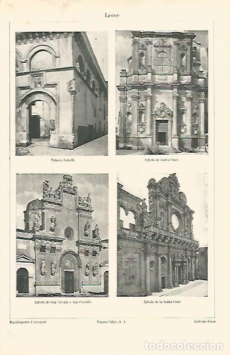 Otros art&iacute;culos de coleccionismo en papel: LAMINA ESPASA 26477: Vistas de Lecce - Varios