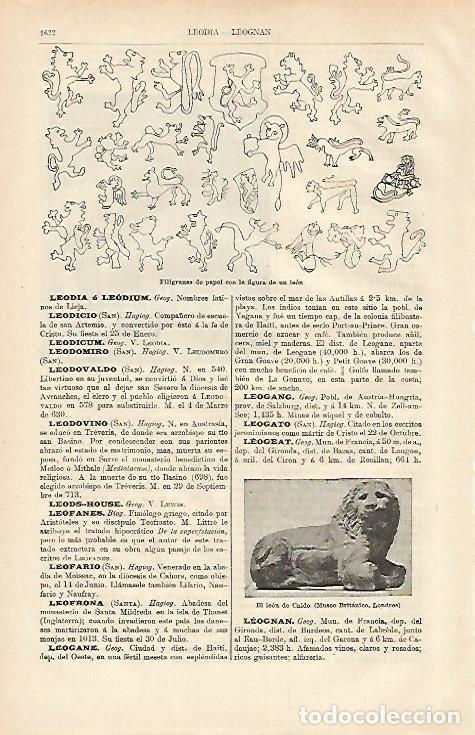 Otros art&iacute;culos de coleccionismo en papel: LAMINA ESPASA 26535: Filigranas de papel con la figura de un leon - Varios