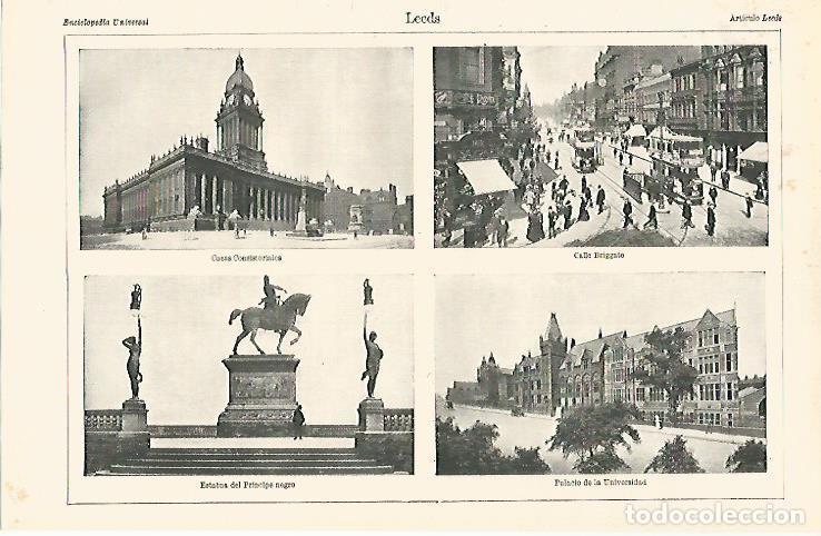 Otros art&iacute;culos de coleccionismo en papel: LAMINA ESPASA 26492: Vistas de Leeds Inglaterra - Varios