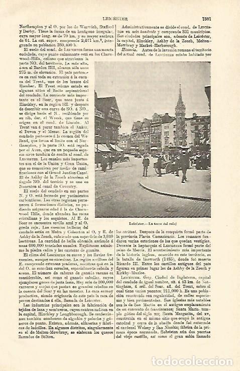 Otros art&iacute;culos de coleccionismo en papel: LAMINA ESPASA 26502: Torre del Reloj en Leicester - Varios