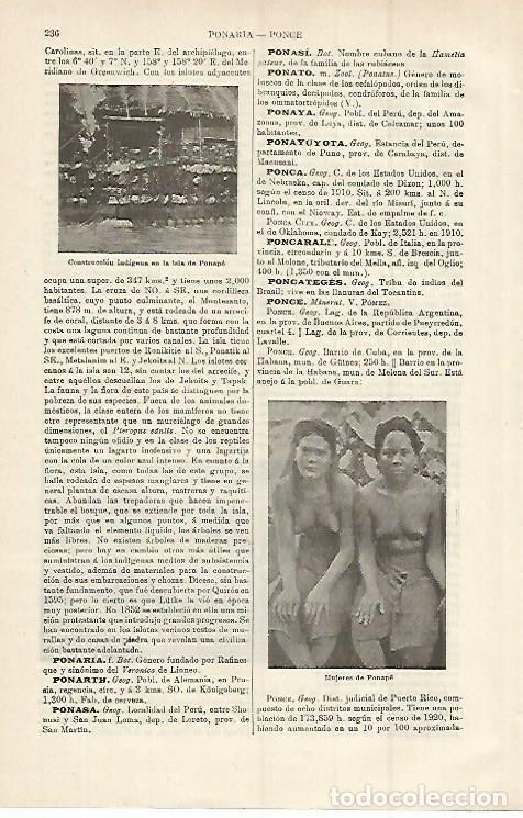 Otros art&iacute;culos de coleccionismo en papel: LAMINA ESPASA 15210: Isla de Ponape Oceania - Varios