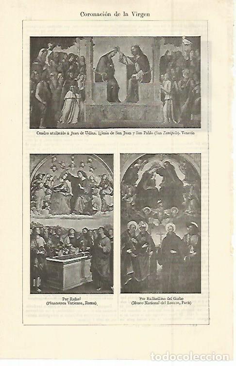 Otros art&iacute;culos de coleccionismo en papel: LAMINA ESPASA 15012: Coronacion de la Virgen por Rafael y Garbo - Varios