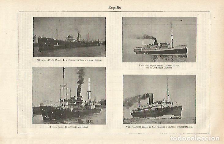 Otros art&iacute;culos de coleccionismo en papel: LAMINA ESPASA 15616: Barcos de Espa&ntilde;a - Varios