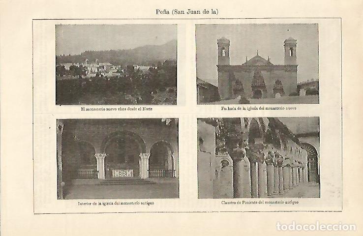 Otros art&iacute;culos de coleccionismo en papel: LAMINA ESPASA 15705: Vistas del monasterio nuevo de San Juan de la Pe&ntilde;a - Varios