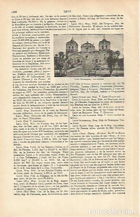 Otros art&iacute;culos de coleccionismo en papel: LAMINA ESPASA 26558: Catedral de Leon Nicaragua - Varios