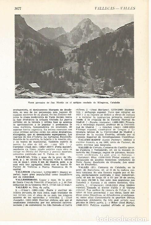 Sammelleidenschaft Andere Papierartikel: LAMINA VOX 16759: Valle de San Nicolas, Catalunya - Varios