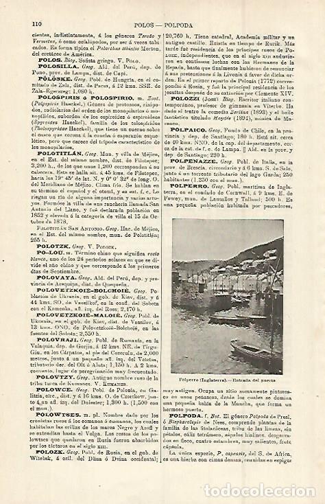 Otros art&iacute;culos de coleccionismo en papel: LAMINA ESPASA 15184: Puerto de Polperro Inglaterra - Varios
