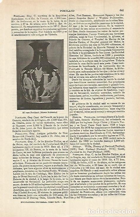 Otros art&iacute;culos de coleccionismo en papel: LAMINA ESPASA 15302: Vaso Portland - Varios