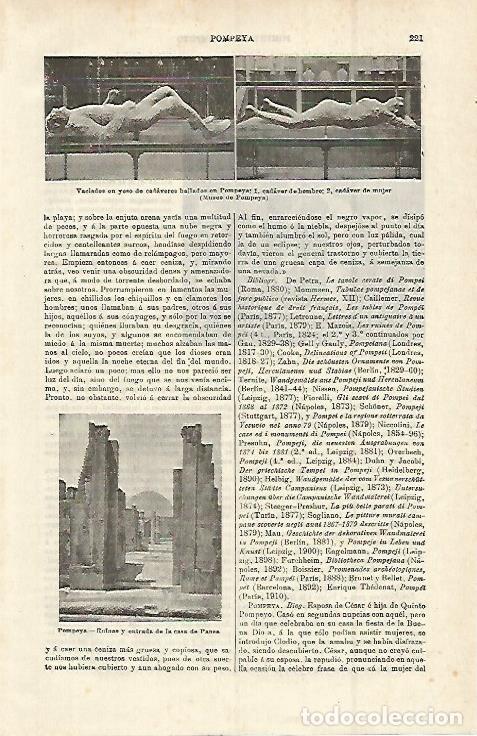 Otros art&iacute;culos de coleccionismo en papel: LAMINA ESPASA 15206: Vaciado en yeso de cadaveres de Pompeya - Varios
