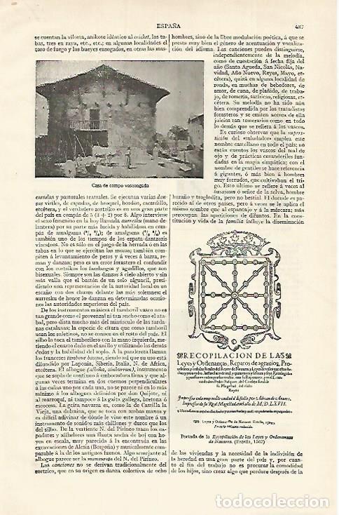 Otros art&iacute;culos de coleccionismo en papel: LAMINA ESPASA 15656: Casa de campo del Pais Vasco - Varios