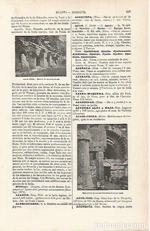 Otros art&iacute;culos de coleccionismo en papel: LAMINA ESPASA 15486: Entradas a los subterraneos de Ajanta (India) - Varios