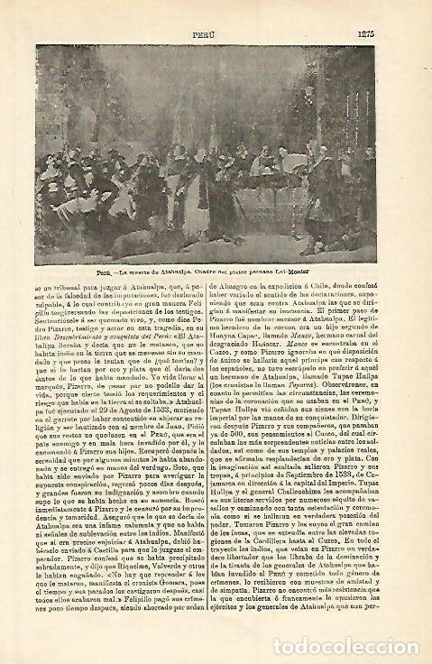 Otros art&iacute;culos de coleccionismo en papel: LAMINA ESPASA 15829: La muerte de Atahualpa por Monter - Varios