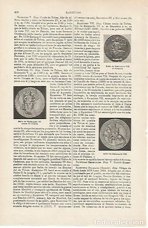 Otros art&iacute;culos de coleccionismo en papel: LAMINA ESPASA 15920: Sellos de Raimundo VI de Tolosa y Raimundo VII de Francia - Varios