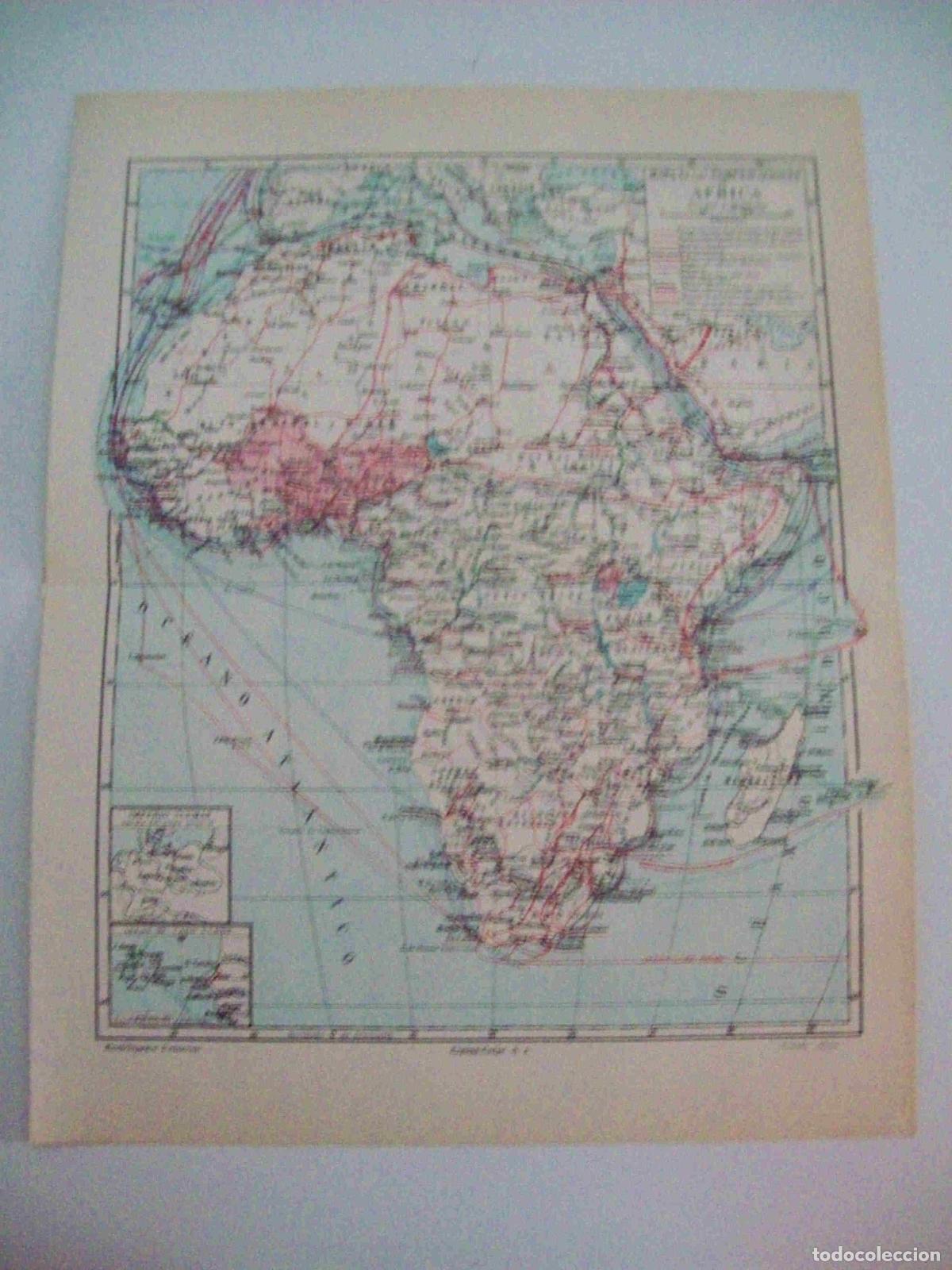 Otros art&iacute;culos de coleccionismo en papel: LAMINA ESPASA 15373: Mapa de las comunicaciones de Africa - Varios