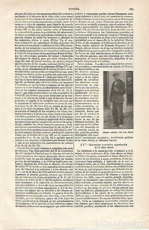 Otros art&iacute;culos de coleccionismo en papel: LAMINA ESPASA 15623: Obrero catalan - Varios
