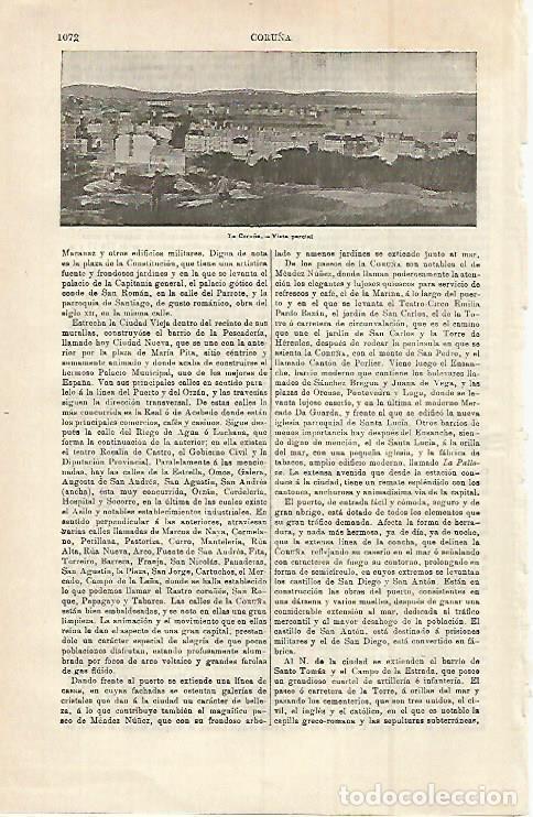 Otros art&iacute;culos de coleccionismo en papel: LAMINA ESPASA 15080: Vista parcial de La Coru&ntilde;a - Varios