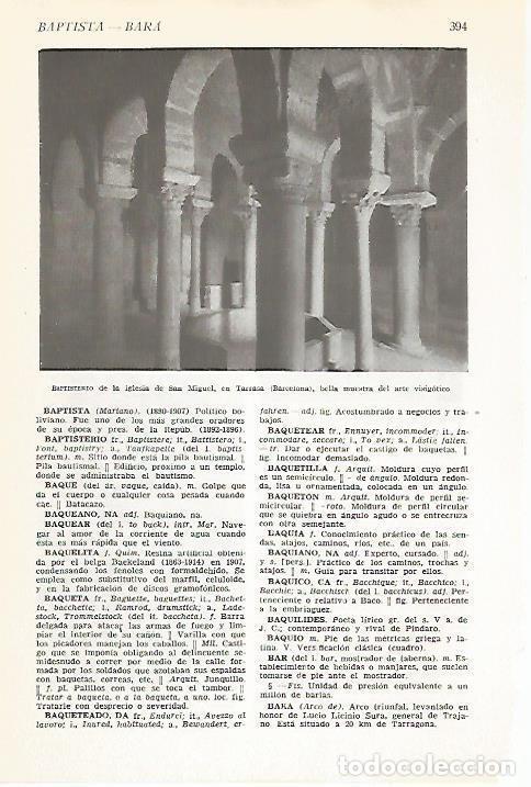 Otros art&iacute;culos de coleccionismo en papel: LAMINA VOX 16592: Baptisterio de la iglesia de San Miguel de Terrassa, Barcelona - Varios