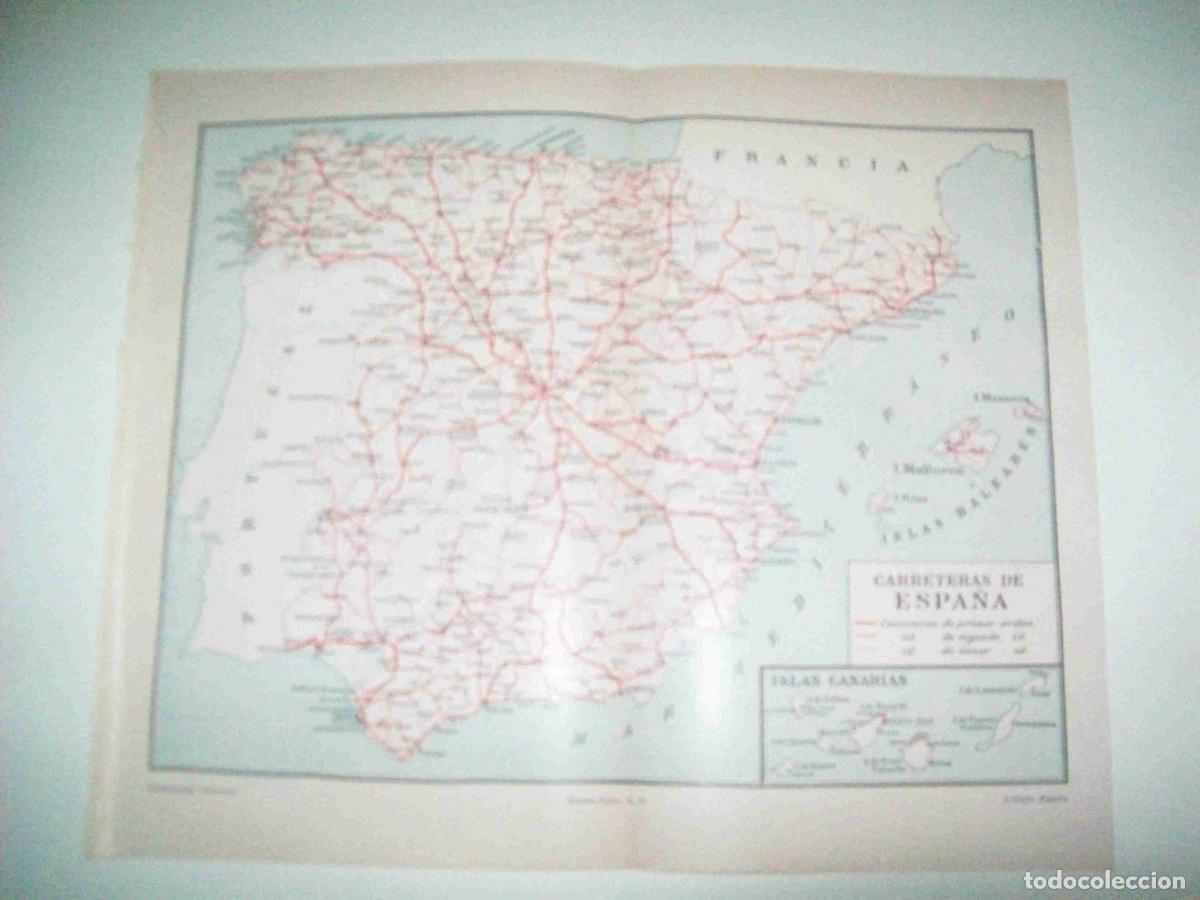 Otros art&iacute;culos de coleccionismo en papel: LAMINA ESPASA 15608: Mapa de las carreteras de Espa&ntilde;a - Varios