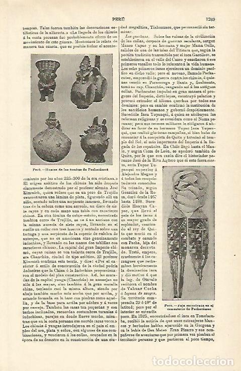 Otros art&iacute;culos de coleccionismo en papel: LAMINA ESPASA 15827: Ceramica y tejido de Pachacamac Peru - Varios