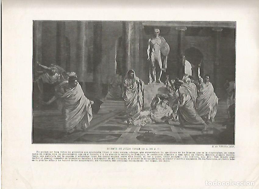 Otros art&iacute;culos de coleccionismo en papel: LAMINA 18101: Muerte de Julio Cesar, 44 aC - Manuel Rodriguez Codola y Miguel S. Oliver