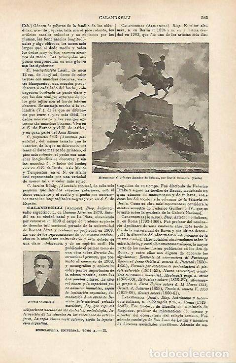 Otros art&iacute;culos de coleccionismo en papel: LAMINA ESPASA 14692: Monumento al principe Amadeo de Saboya en Turin - Varios