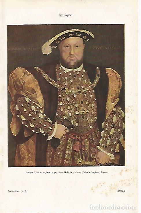 Otros art&iacute;culos de coleccionismo en papel: LAMINA ESPASA 15781: Enrique VIII de Inglaterra - Varios