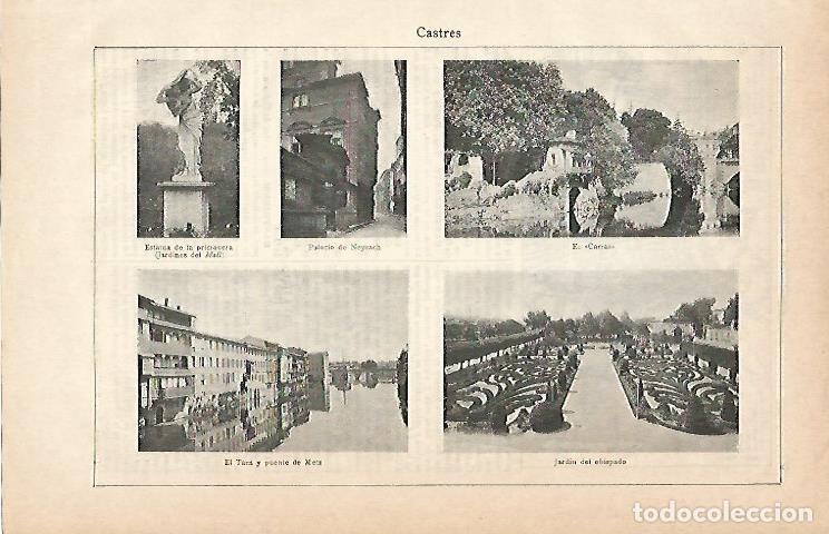 Otros art&iacute;culos de coleccionismo en papel: LAMINA ESPASA 3030: Vistas de Castres Francia - Varios Autores