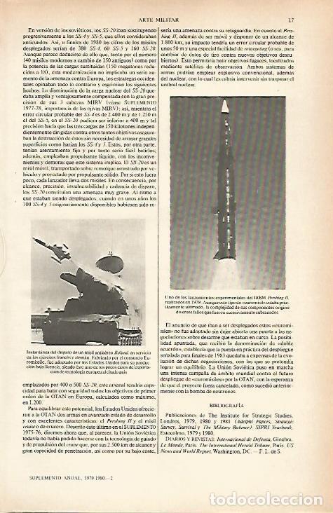 Otros art&iacute;culos de coleccionismo en papel: LAMINA ESPASA 26572: Disparo del misil Roland y lanzamiento del IRBM Pershing II - Varios
