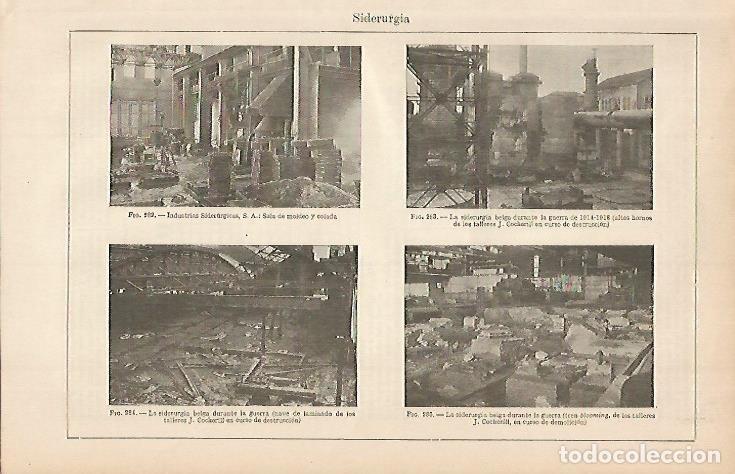 Otros art&iacute;culos de coleccionismo en papel: LAMINA ESPASA 716: Siderurgia de Belgica durante la Primera Guerra Mundial - Varios autores
