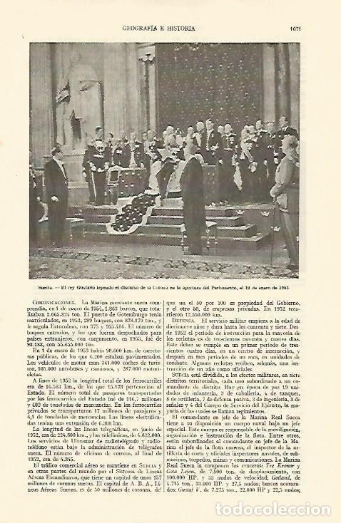Otros art&iacute;culos de coleccionismo en papel: LAMINA ESPASA 22113: El rey Gustavo de Suecia - Varios