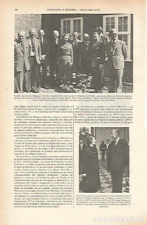 Otros art&iacute;culos de coleccionismo en papel: LAMINA ESPASA 26645: M. Thatcher con dirigentes de su partido - Varios