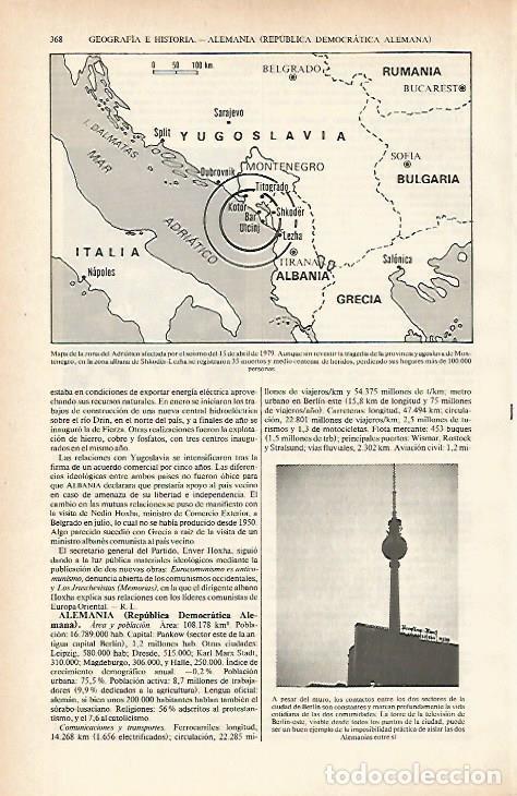Otros art&iacute;culos de coleccionismo en papel: LAMINA ESPASA 26614: Mapa de la zona del Adriatico durante el seismo de 1979 - Varios