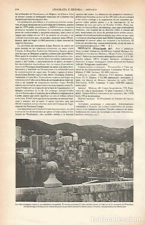Otros art&iacute;culos de coleccionismo en papel: LAMINA ESPASA 26655: Vista de Monaco - Varios