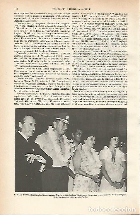 Otros art&iacute;culos de coleccionismo en papel: LAMINA ESPASA 26619: Augusto Pinochet en visita a Tahiti - Varios