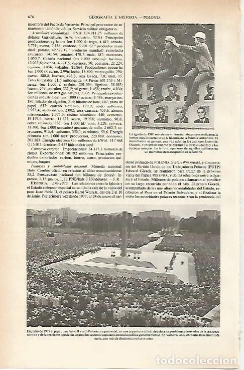 Otros art&iacute;culos de coleccionismo en papel: LAMINA ESPASA 26660: Visita de Juan Pablo II a Polonia en 1979 - Varios