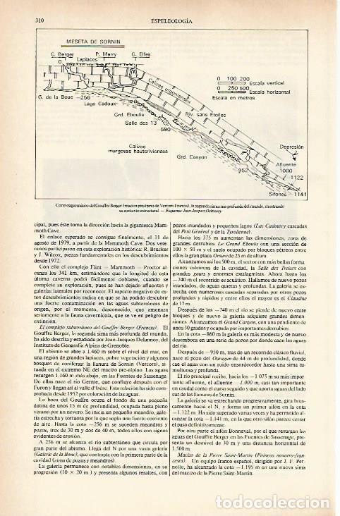 Otros art&iacute;culos de coleccionismo en papel: LAMINA ESPASA 26603: Corte esquematico del Gouffre Berger - Varios