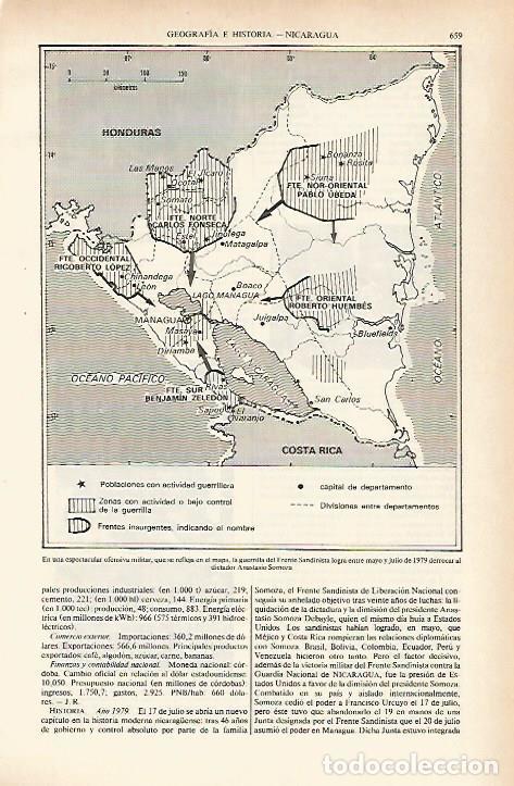 Otros art&iacute;culos de coleccionismo en papel: LAMINA ESPASA 26657: Mapa de la ofensiva sandinista en 1979 - Varios