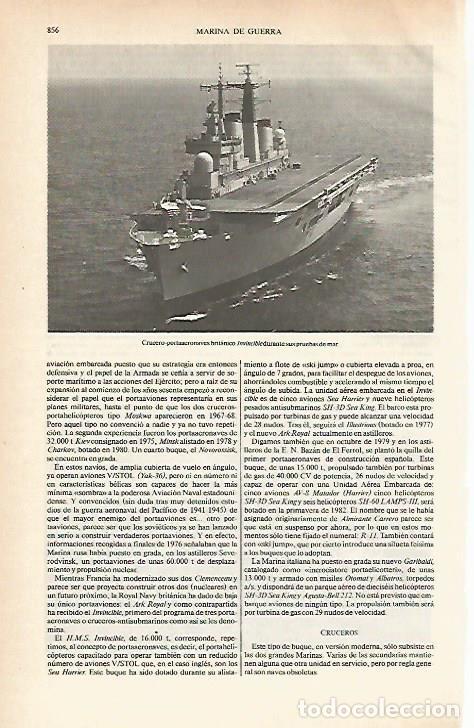 Otros art&iacute;culos de coleccionismo en papel: LAMINA ESPASA 26683: El portanaves britanico Invincible - Varios